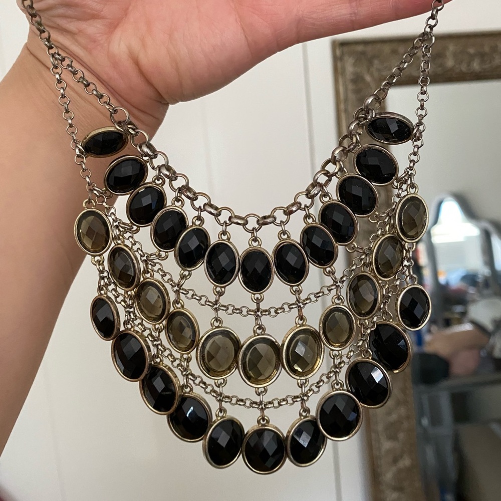 Gorgeous black and gray neutral necklace